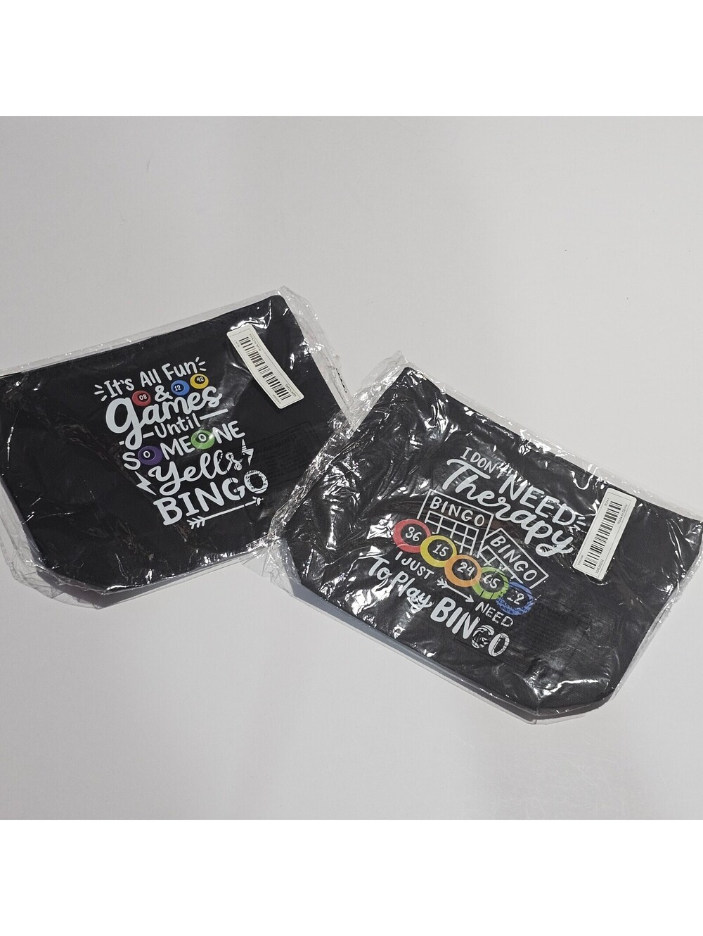 Two Bingo Black Zipper lightweight Pouch